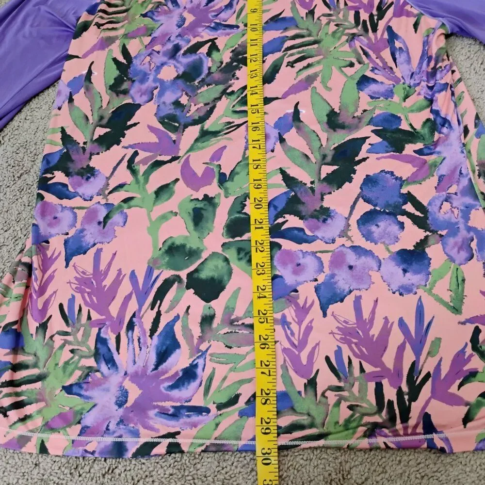 Reel Legends Floral Raglan Performance Rashguard Top Large - Picture 3 of 6